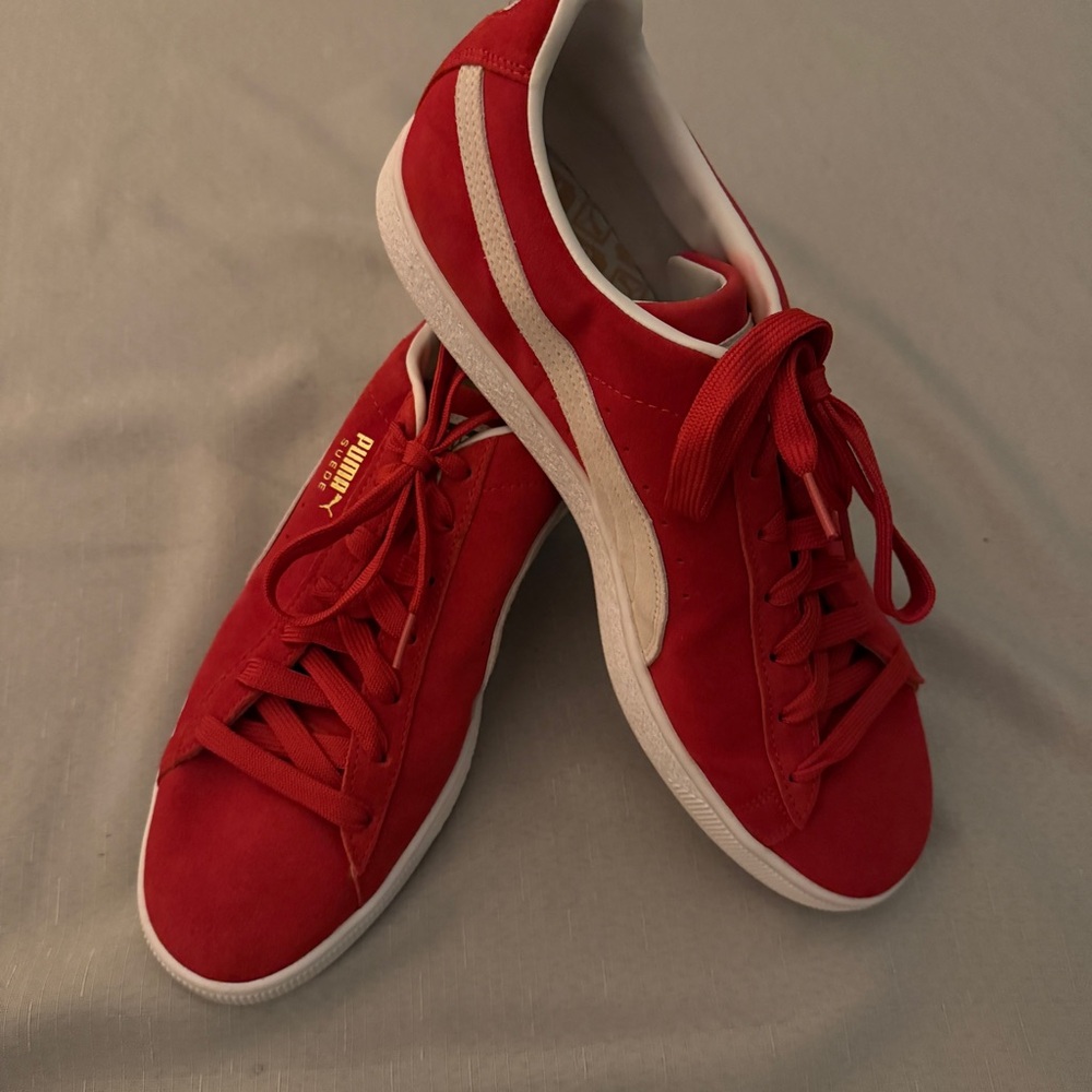 Puma Red and White Sneakers